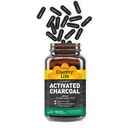 乡村生活 有机椰子炭盖, 260mg – 天然炭盖补充气体和布洛丁减压, 无胶质, 180 Vegan Capsules