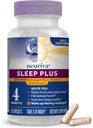 NEURIVA Sleep Plus with 4-in-1 福利 - 临床测试 Ashwagandha, L-Theanine & Melatonin - 减轻压力,更快地入睡,提高睡眠质量,重新醒悟 *,58ct Capsules
