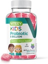 儿童Vitey Probiotic Gummys - 5亿 CMUs - Probiotics 儿童便秘救济,自然免疫和消化健康支持 - 蔬菜, Gelatin Free, GMO Free - Tasty Berry Flavoried Gummy