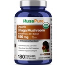 NusaPure Chaga蘑菇 20:1 提取物,每只Veggie Capsule150毫克至3 000毫克,180 计数,USDA有机物,Vegan,非GMO