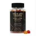 黑女孩维生素一天一次——女性多维他明Gummy——维生素A,B,C,E和锌. Multivitamin for Women, Immune Support. Vegan,Gluten-Free. 美国制造(30天供应,草莓)