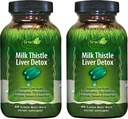 Irwin Naturals Milk Thetle Liver Detox - 60 Liquid Soft-Gels, Pack of 2 - 支持肝脏健康与丹德利翁,Artichoke,Turmeric & Green Beet Root - 60 总服务