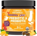 Llama Naturals Kids Probiotic with Prebiotic Fiber, Vegan, 有机先生药和辅生药 Gummys for Gut Health Support, Todler Real Fruit Gummy Vitamins, 无添加糖蔗,桃芒果, 120 Ct