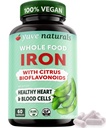 Yuve 100% Vegan 全食品 Chelated Iron Supplement 18mg — 无味,非便秘,胃上温柔,能源支持 — Gluten-Free, Non-GMO, 60 Capsules