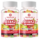 自然援助无糖维生素 D3 K2 胶体与钙+K2(MK-7),甘氨酸镁,维生素C,超强 - 骨肌肉牙齿免疫的超强吸收,维甘 - 120 胶体
