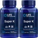 生命延长超级K,150 软胶(Pack of 2)与维生素K和K2