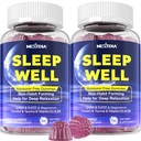 梅拉图宁 自由睡眠 与甘油镁,GABA,5-HTP,L-Theanine,Valerian,Chamomile,Lemon Balm,维生素D3 & B6 - Hormone & Drug-Free, Non-Habit Forming 2 包装