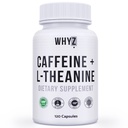 WhyZ Cafeine Pills with L-Theanine, 120 Capsules, Nootropic Stack Energy Pills, Energy Vitamins for 持久能源聚焦和认知功能,L Theanine Cafeine Energy Assuppose for World Energy Focusion and Conditive Function, L Thenine Cafeine Energys for Women and Men