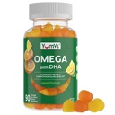 Vegan Omega 3 补充 Gummys – Algae Oil Plant Based Vegan DHA – Flaxseed & Algae 的鱼油替代品 – Non-GMO, No Carrageenan – Heart, Brain & Eye Support – Lemon & Orange – 90 Gummys (英语).