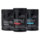 由奥米加电厂南极磷虾和鱼油加固的Creatine Monohydrate 与三强EPA DHA 和 Phospolipids, Choline & Astaxanthin —— 适合冠军