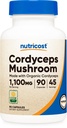 Nutricost Cordyceps Mushroom Capsules 1100mg, 45 Serv - CCOF 认证生产 有机,蔬菜,Gluten Free, 550mg Per Capsule (90 Capsules)
