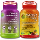 Suppments Studio Quercetin with Bromelain, Vitamin C & Zinc + 植物基钙, 镁, D3, K2 & Turmeric – 100% Vegan Supplication Bundle for Immune & Bone Supports 维加宁 维加宁 维加宁 维加宁 维加宁 维加宁 维加宁 维加宁 维加宁
