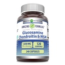 美国制造的Glucosamine Chondroitin & MSM 补充品 1850 Mg / service 240 Capsules → Non-GMO