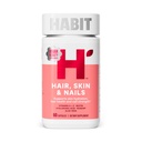 Habit hair, Skin & Nails Supplements (60 Capsules) - 新外观,支持皮肤水分, Hair & Nail strong, Biotin 2000mcg, 维生素A & C, Hyaluronic Acid, Rosehip, Vegan, 非GMO (1 Pack)