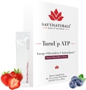 Hay's Naturals Turning Up ATP - 30 packets QQ无糖能源饮料混合,纯ATP,B-维生素,电解质和纯能 QQ 5g Carb QX肌肉恢复 QQ混合莓 Flavor