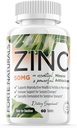 锌50mg,(60块平板),为敏感胃,免疫支持,皮肤和头发,Vegan Zinc 补充品,美国非GMO制造的特制
