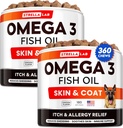 STRELALAB Omega 3 for Dogs - (360Ct) 鱼油处理 - 过敏和Itch Relief 皮肤和煤炭补充 - 干痒皮肤,抗 Sheding & Hot Spots 处理 - 宠物沙门 油炸 - 鸡肉