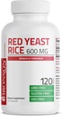 Bronson Red Yeast Rice 600 MG Monascus Purpureus 草药健康,非GMO,120 Capsules