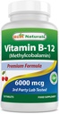 最佳天然维生素B12 6 000 mcg 120平板