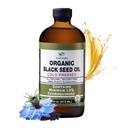 Halal Everyday 有机黑种子油 - USDA认证,冷压玻璃瓶 16oz - 超过1.5% Thymoquinone 土耳其黑Cumin Nigella Sativa Non-GMO 100%纯黑种子油