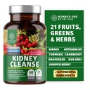 N1N Premium Kidney cleanse [21 Potent Herbs] for Urinary Tract & Bladder Control, Natural Kedney 支持 Cranberry 提取器, Astragalus 和 Uva Ursi 叶, 60 Veg Caps