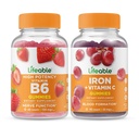 活生生的维生素B6 + 铁带维生素C,Gummys Bundle - 大品尝,维生素补充,Gluten Free, GMO Free, Chewable