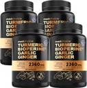 4-in-1 配有 BioPerine 的 Turmeric 和 Garlic 补充剂 – 2360mg 配有 Garlic 的 Turmeric 姜根盖 – 配有 Garlic 的 High Potency Herbal 混合剂(120 cm,包装为 4)