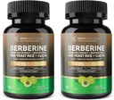 Berberine 1300mg 配有绿色茶叶提取器,Resveratrol,红酵母大米 & CoQ10 – 13-in-1 Immune Health, 自然代谢支持 – 60 Capsules – 非 GMO, 实验室测试 - 2 Pack