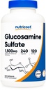 硫酸Glucosamine 1500mg, 240 Capsules - 750mg Per Capsule, Gluten Free, 非GMO