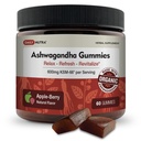 KSM-66 Ashwagandha Gummys - 600 mg 有机根提取器每服务 - 美味的天然苹果莓 Flavor - 支持放松、聚焦和能源(60 Gummys)