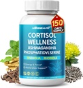 CORTISOL 健康 Ashwagandha 14-in-1 Natural Blend with Phosphatidylserine Magnolia Rhodiola St. John's Wort Peppermint Bacopa - 150 Counter - 在美国制造和试验