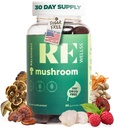 超级蘑菇口味 I 无糖有机日报 Chaga Cordyceps Lions Mane Maitake Shiitake Turkey Tail Reishi + 认知和免疫支持重点能量压力的补编 Mood