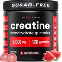 NutraChamps 120 Creatine Gummys for Men & Women - 5g Free Chewatine Monohydrate Gummys - 支持蛋白质合成,肌肉恢复和工作性能