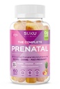 SUKUU 产前多维他命 Gummy – Folate, Calcium, 维生素D3, B12, K2 – 无糖, 蔬菜, Gluten 免孕支持 – Pineapple Peach Flavor – 60 Counter