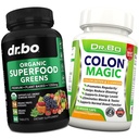 有机超级食品绿皮和水果补充品 - 肠内布局的Colon Cleanse Detox公式 - 绿色蔬菜 粉末混合蔬菜食品和便秘救济补充品 Gut, Belly, Stomach