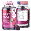 Beet Chews for High Blood 压血药 - Beet Root Gummys in America with Tart Cherry - Nitric Oxide 能量和心肺健康补充剂 - Vegan, No GMO, Pectin Based - 男女60 Pcs