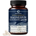 用于睡眠、平静、肌肉放松、心脏、骨骼和神经支持的甘油酸镁400mg → 高吸收公式 → 120 Ct(2个月供应)