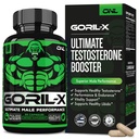 GORIL-X 男子睾丸酮助推器 - 工作睾丸酮补充剂 - 增加体积,强度和能量 - 1000mg 雄性增强黄蜂山羊杂草 - Maca Root, Tongkat Ali & Tribulus Terrestris 60 Caps