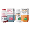 Bronson Vitamin K2(MK7),配有D3 Supple Omega-3 Fish + Krill Oil 1000 MG