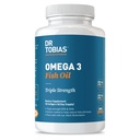 Tobias Omega 3 Fish Oil博士,2000mg 三重力,800mg EPA 600mg DHA Pervice, Fish Omega 3 心脏、脑和免疫支持补充剂,90 Softgels, 45 Services