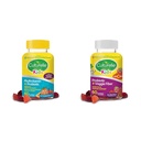 Culture Kids Probiotic Gummys for Ages 2+ - 桃橙和混合Berry Flavors & Daily Probiotic for Kids + Veggie Fiber Gummys (Ages 3+) - 60 Counter - 消化剂