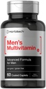 Horbäach Mens Multivitamin | 60 Caplets | 高级配方 | 维生素 C, D, 镁, 矿物和更多 | 非 GMO 和 Gluten 免费补充