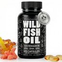 野生食品 Omega 3 鱼油补充品, 120 Capsules (1 pk) QQ 野生抓获, Burpless, 无味, 非GMO, Gluten Free DPA, DHA, EPA 三强心和男女联合营养