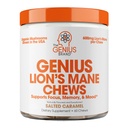 Genius Lion's Mane Soft Chews Supplement – 诺热带蘑菇用于聚焦,明亮,记忆,能源,脑健康支持 – 咸味焦糖火焰