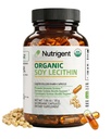 USDA 有机酸盐补充剂 800 mg, 高吸附液 有机卡普尔, Choline Lecithin 脑和肝健康支持补充剂, Non-GMO, Gluten Free, 60 Counter