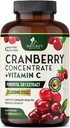 Cranberry 补充药剂 25,000mg - 女性和男性高感染性维生素C ranberry,尿道切克健康支持,无糖,无葡萄糖,非GMO,Cranberry 集中提取 - 120 Capsules