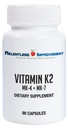 天然维生素 K2 MK4 + 维生素 K2 MK7 高位 15,000mcg MK-4 + 60mcg MK-7 支持骨和动脉健康 Vegi-Capsules Soy-Free