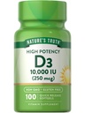 Nature's Truth D3 维生素10,000 IU Softgels Supplement | 100 Counter | 100  High 高潜力公式 | Non-GMO 和 Gluten Free
