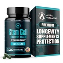Premium Stem细胞补充1000mg(120 Caps) 助推豁免,减少联合疼痛,支持天然抗衰老和长寿与Spiruina和Chlorella为生命力, Celulas Madre健康公式