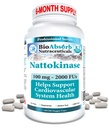 Bio Absorb Nattokinase Supplement. 100 mg, 2000 FUs. 6-Month Supplement. Non-GMO Natto 提取酶(180 Veggie Caps)